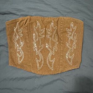 Brown Corset with Rhinestone Design
